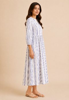 INDIGO WOVEN DRESS detail 2
