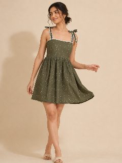 RAYON POLKA DRESS detail 1