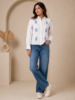 WHITE BLOCK PRINTED SHIRT detail 2