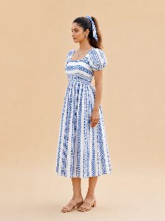 INDIGO COTTON DRESS detail 2