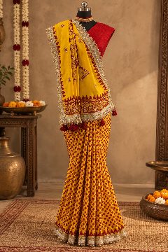 Handcrafted Rangyali Saree detail 1